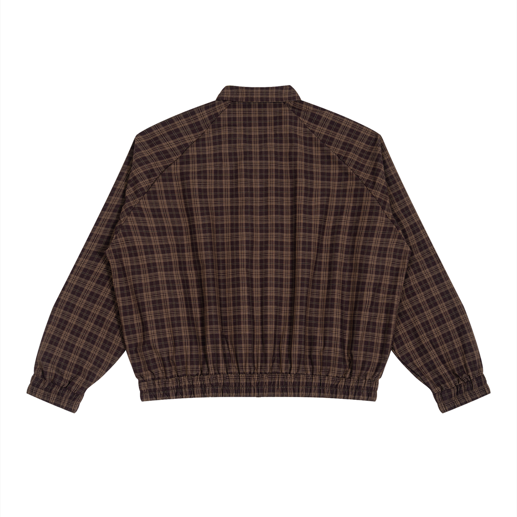 JacquardStudios Unisex Plaid Full-Zip Track Jacket in Red Plaid, alternate view