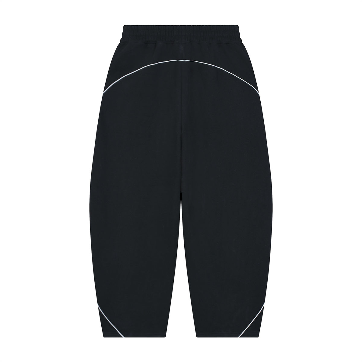 JacquardStudios Unisex Piping Fleece Barrel Leg Sweatpants in Black, alternate view
