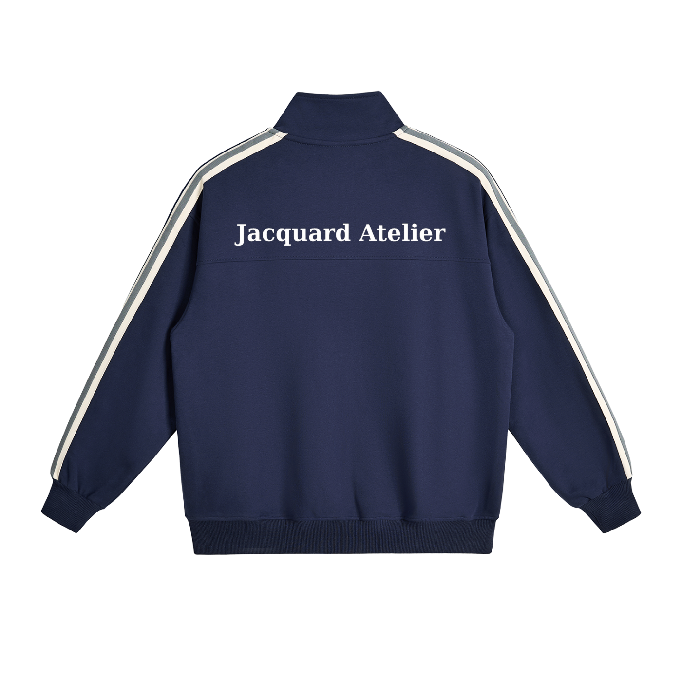 JacquardStudios Stripe Collar Jacket in Royal Blue, alternate view