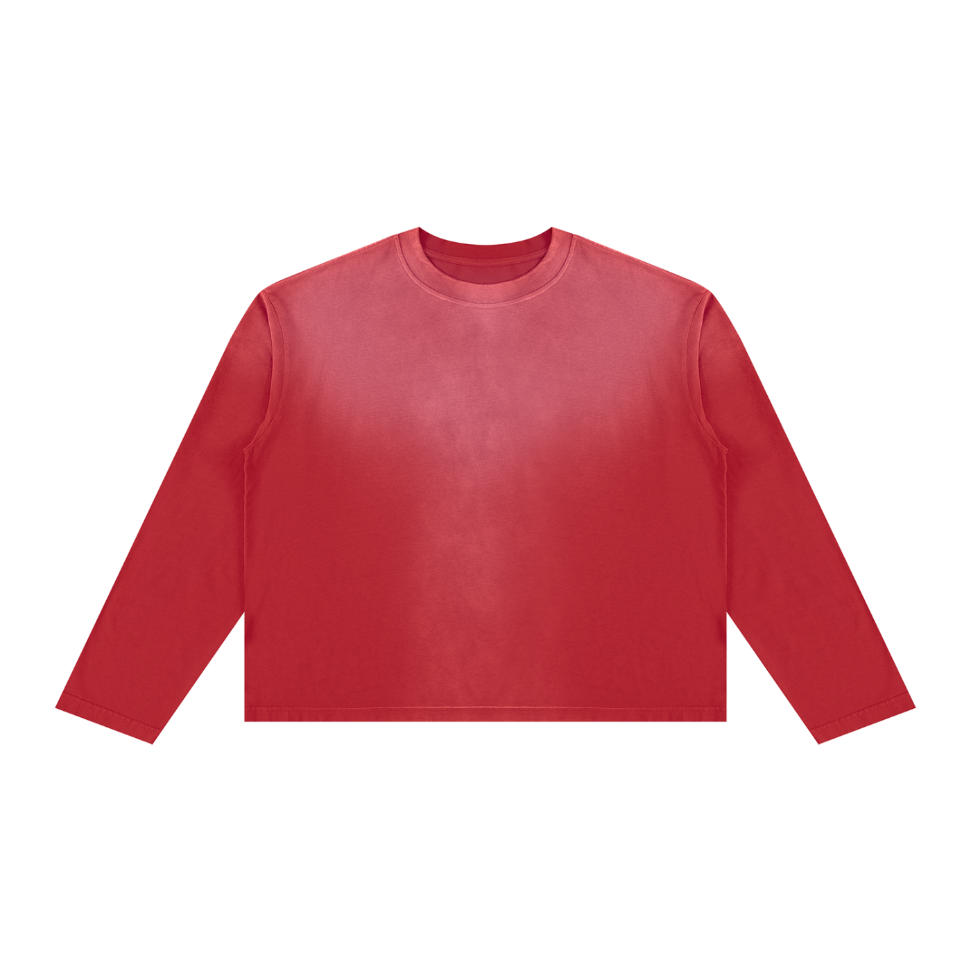 JacquardStudios Basic Unisex Sunfade Boxy Long Sleeve in Red