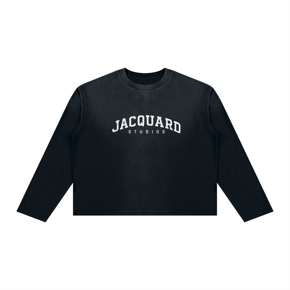 JacquardStudios Arched Unisex Sunfade Boxy Long Sleeve in Black