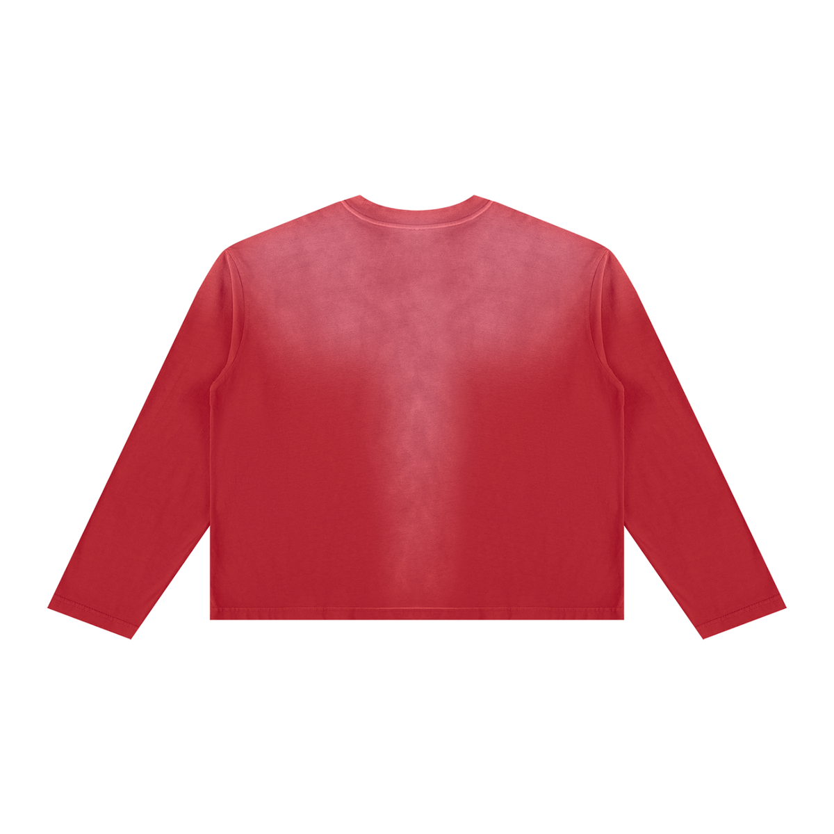 JacquardStudios Unisex Sunfade Boxy Long Sleeve T-Shirt in Red, alternate view