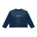 JacquardStudios Classic Unisex Sunfade Boxy Long Sleeve in Navy Blue