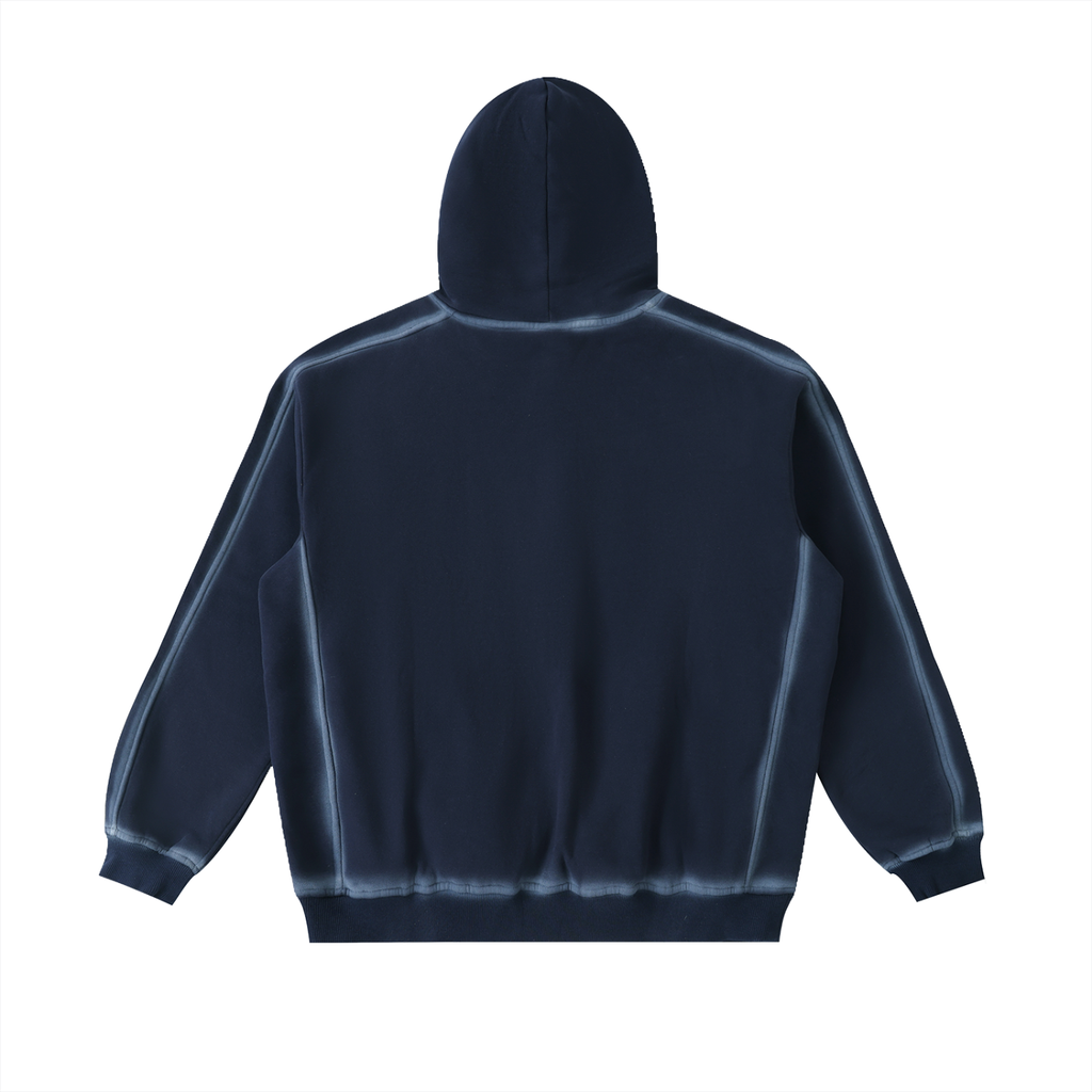 Hoodie of the JacquardStudios Sunfaded Edge Fleece Tracksuit in Washed Blue, alternate view