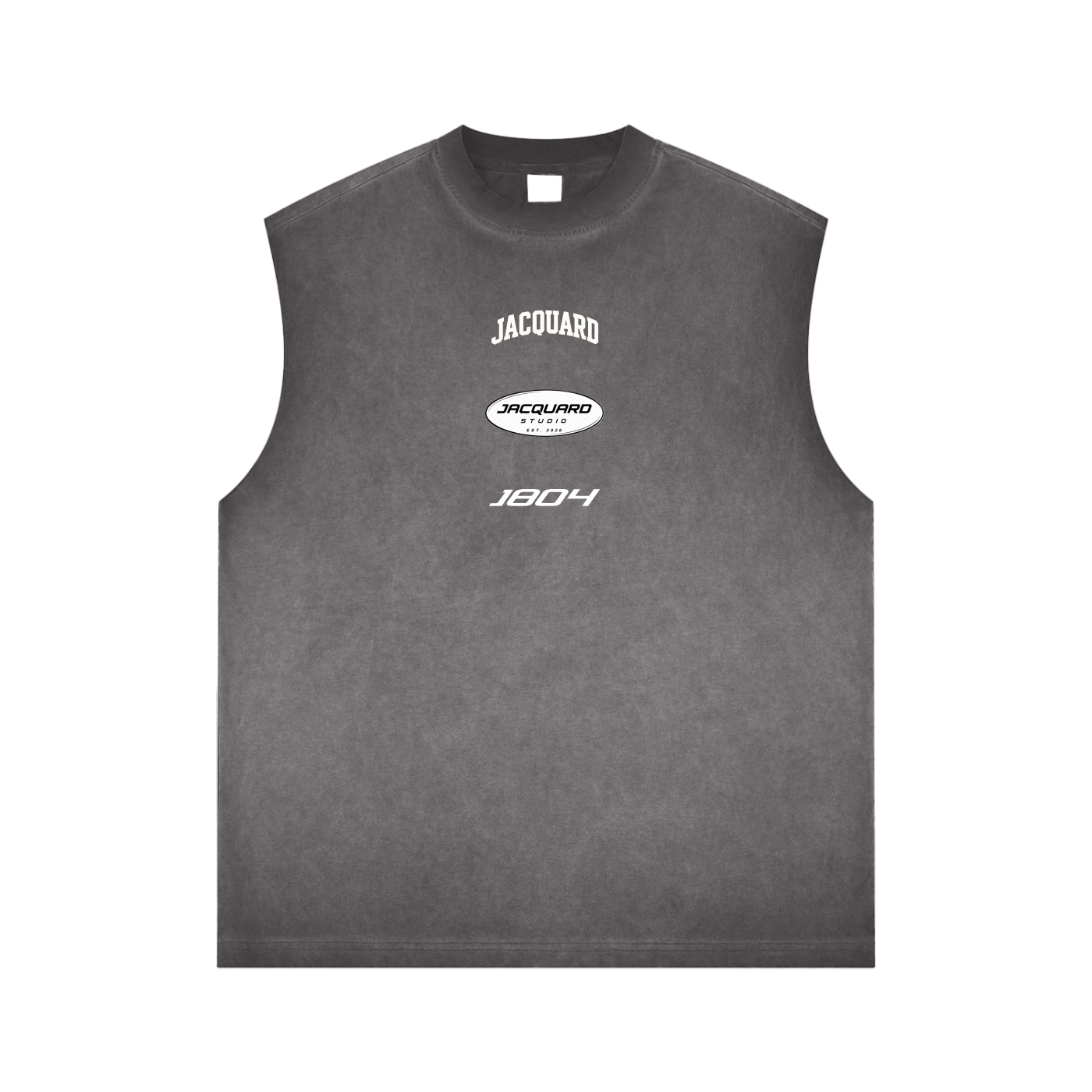 JacquardStudios Logo Reverse Washed Tank Top in Gray