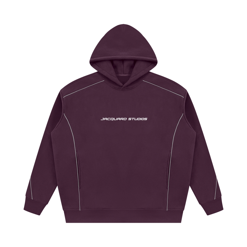 Hoodie of the JacquardStudios Piping Fleece Tracksuit in Plum Purple