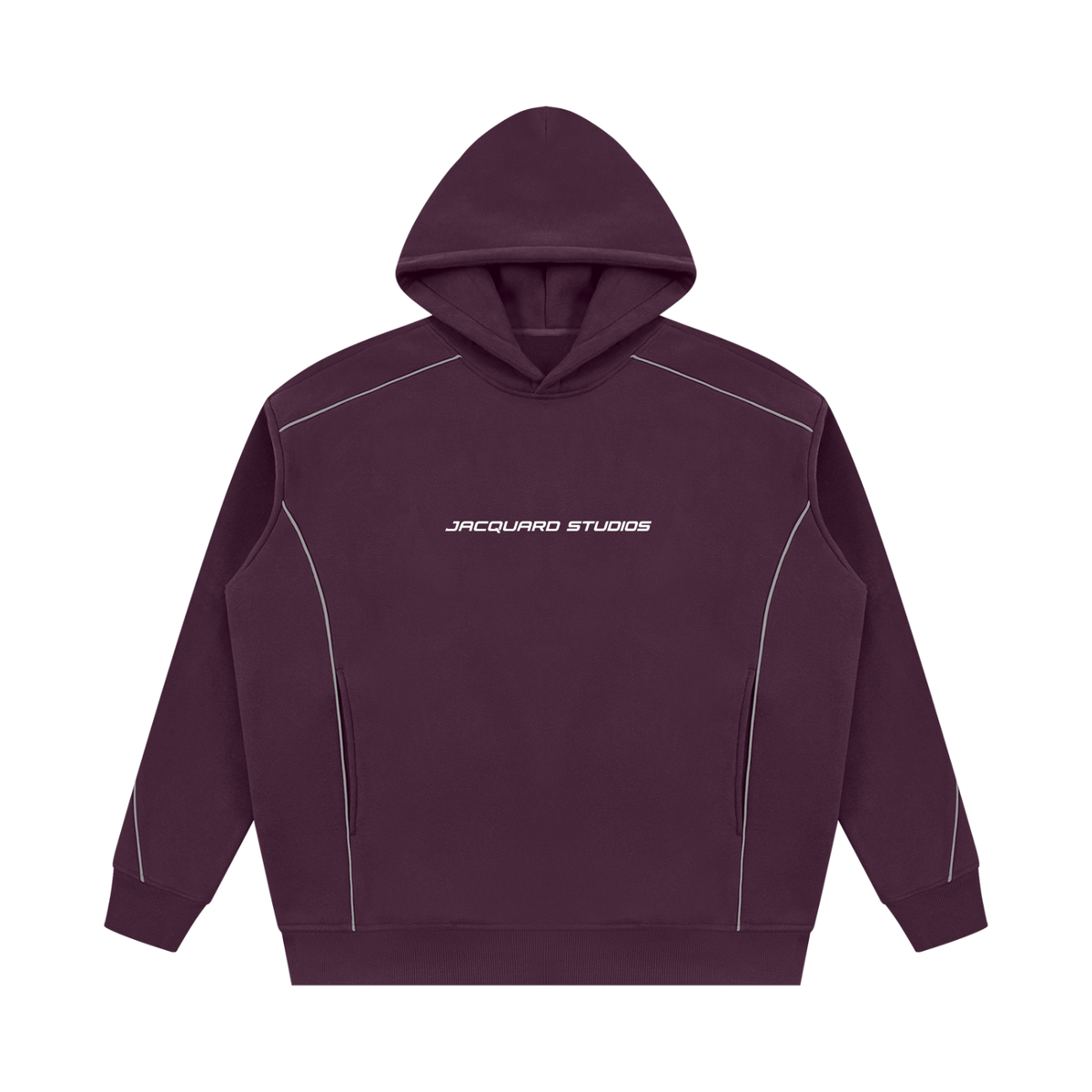 Hoodie of the JacquardStudios Piping Fleece Tracksuit in Plum Purple