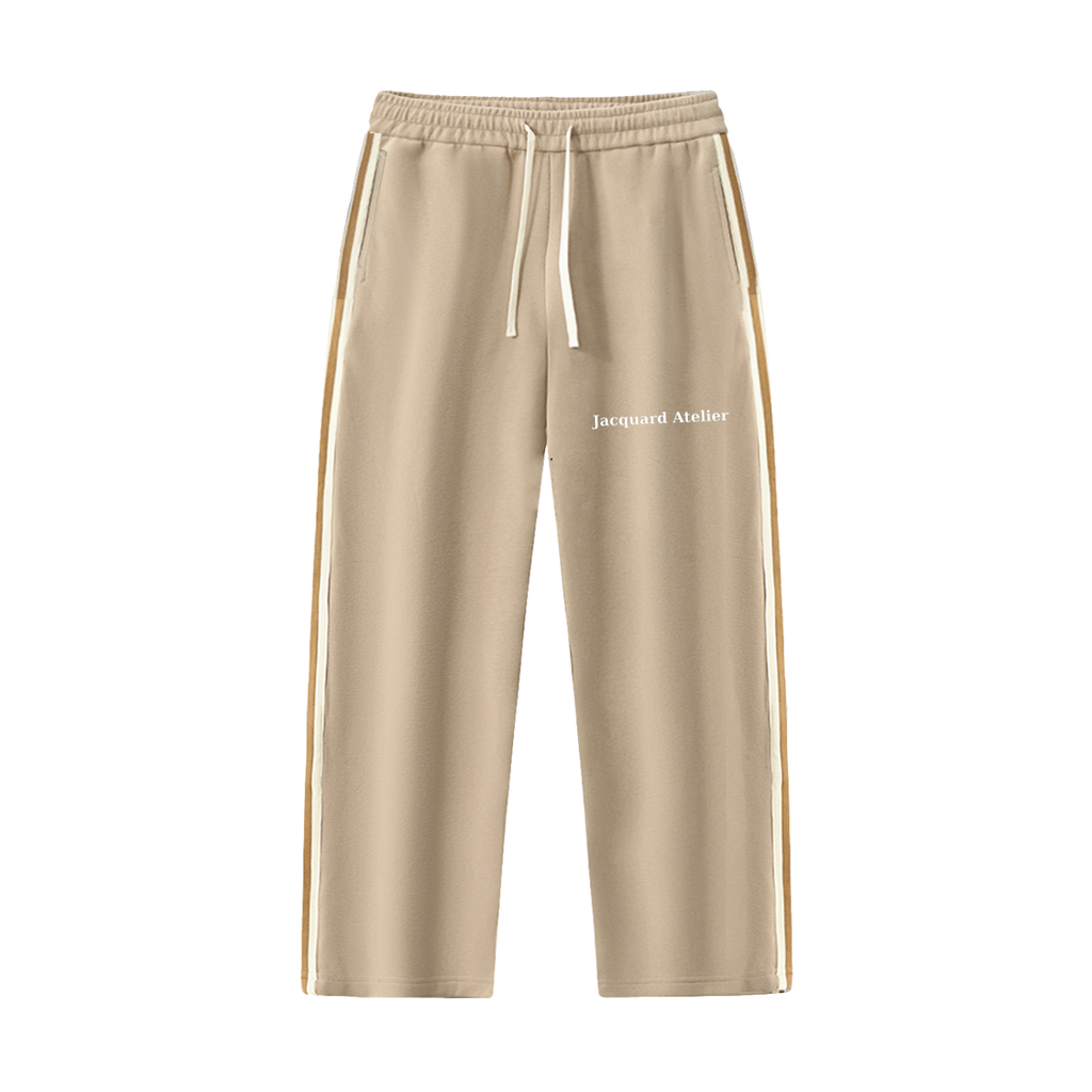 JacquardStudios Atelier Stripe Straight Pants in Khaki