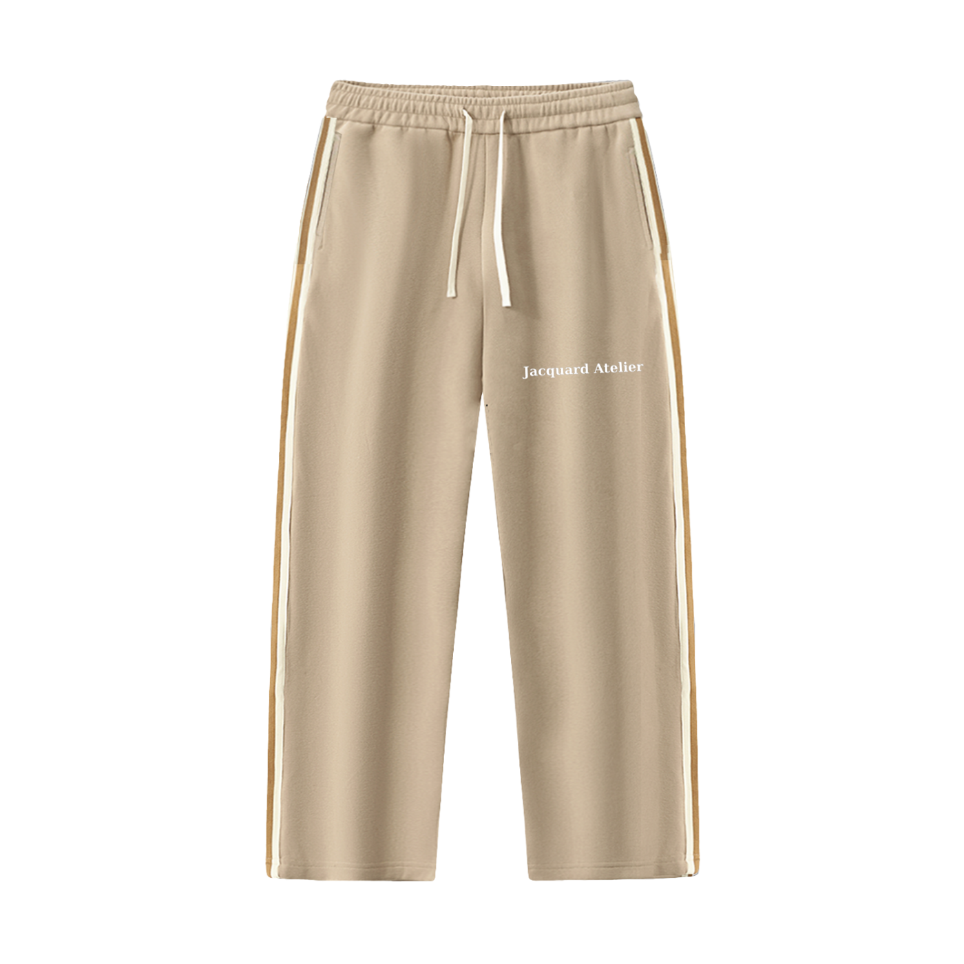 JacquardStudios Atelier Stripe Straight Pants in Khaki