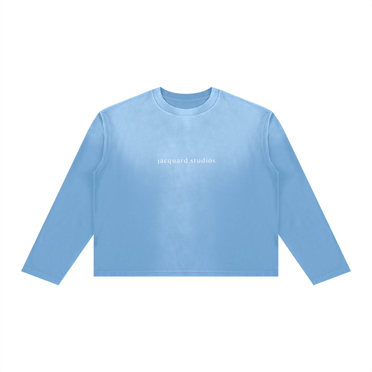 JacquardStudios Studios Unisex Sunfade Boxy Long Sleeve in Sky Blue