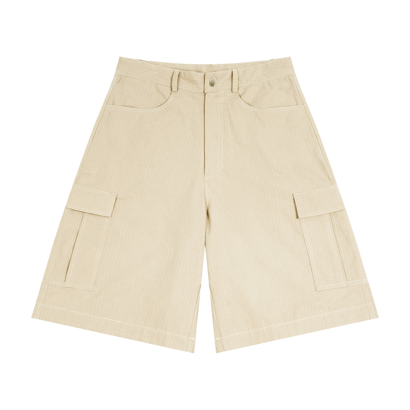 JacquardStudios Unisex Woven Cargo Shorts in Apricot