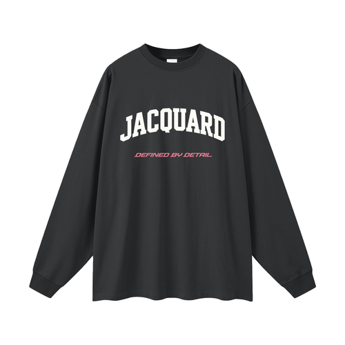 JacquardStudios Defined Oversized Unisex Long Sleeve in Carbon Gray