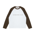 JacquardStudios Club Raglan Longsleeve in White with Coffee