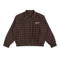 JacquardStudios Unisex Plaid Full-Zip Track Jacket in Red Plaid
