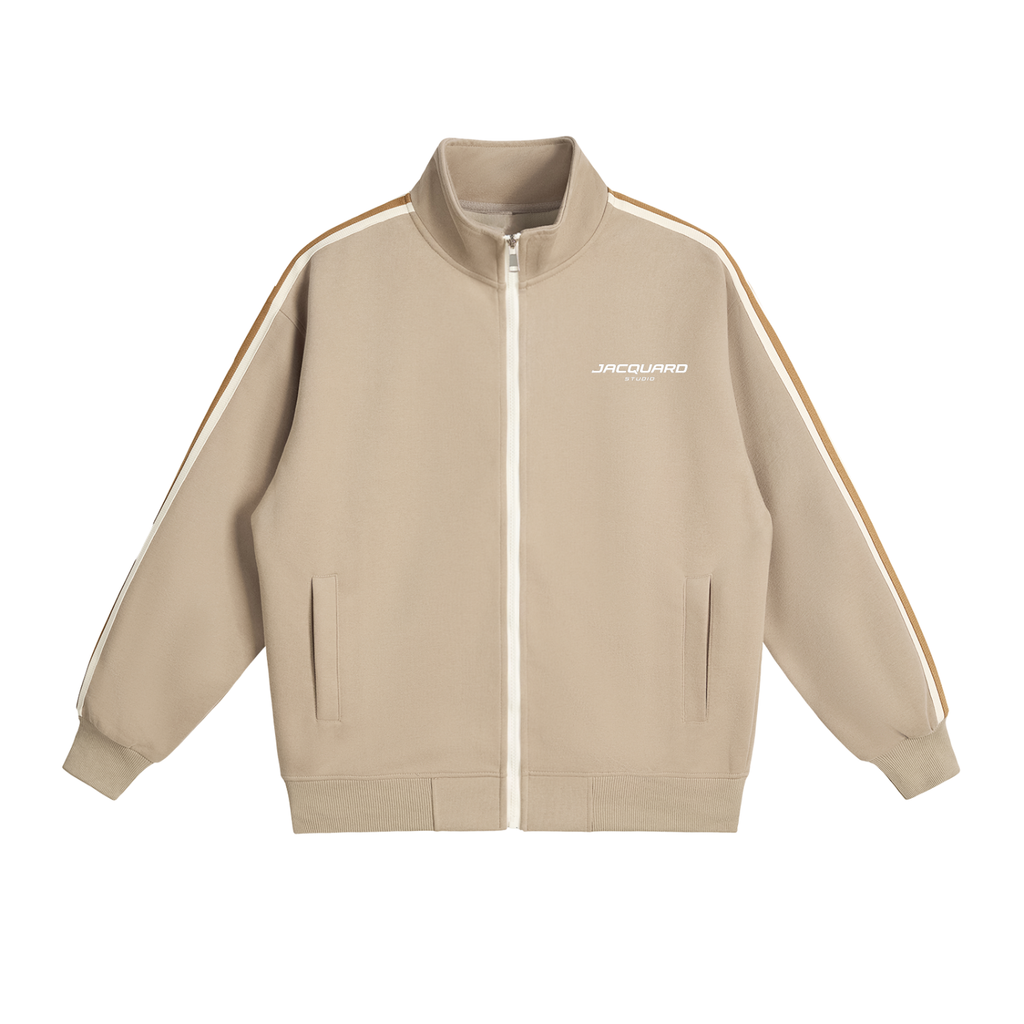 JacquardStudios Studio Stripe Collar Jacket in Khaki