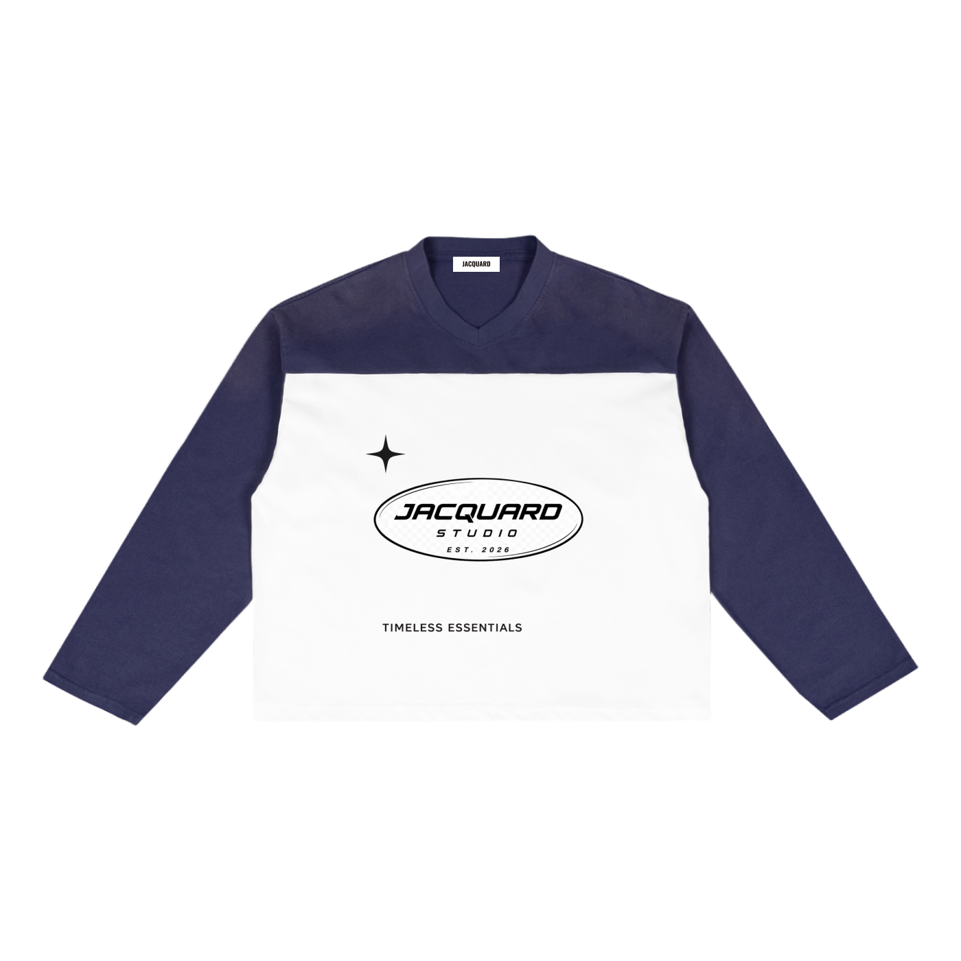 JacquardStudios Logo Sun Fade Color-Block Long Sleeve in Purple with White