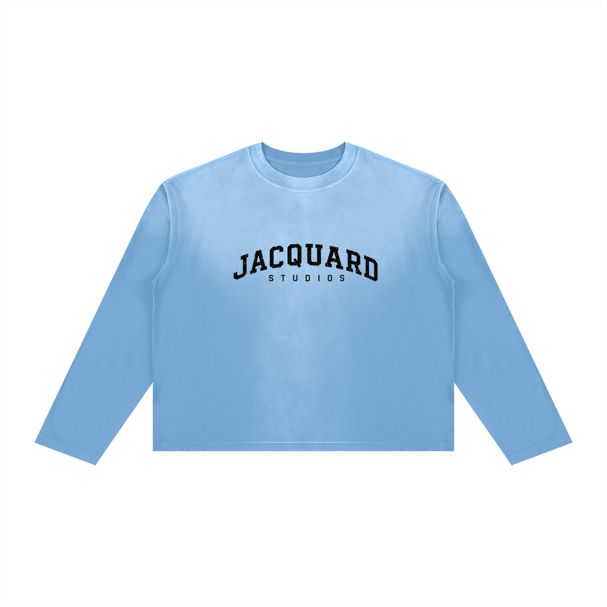 JacquardStudios Arched Unisex Sunfade Boxy Long Sleeve in Sky Blue