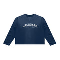 JacquardStudios Arched Unisex Sunfade Boxy Long Sleeve in Navy Blue