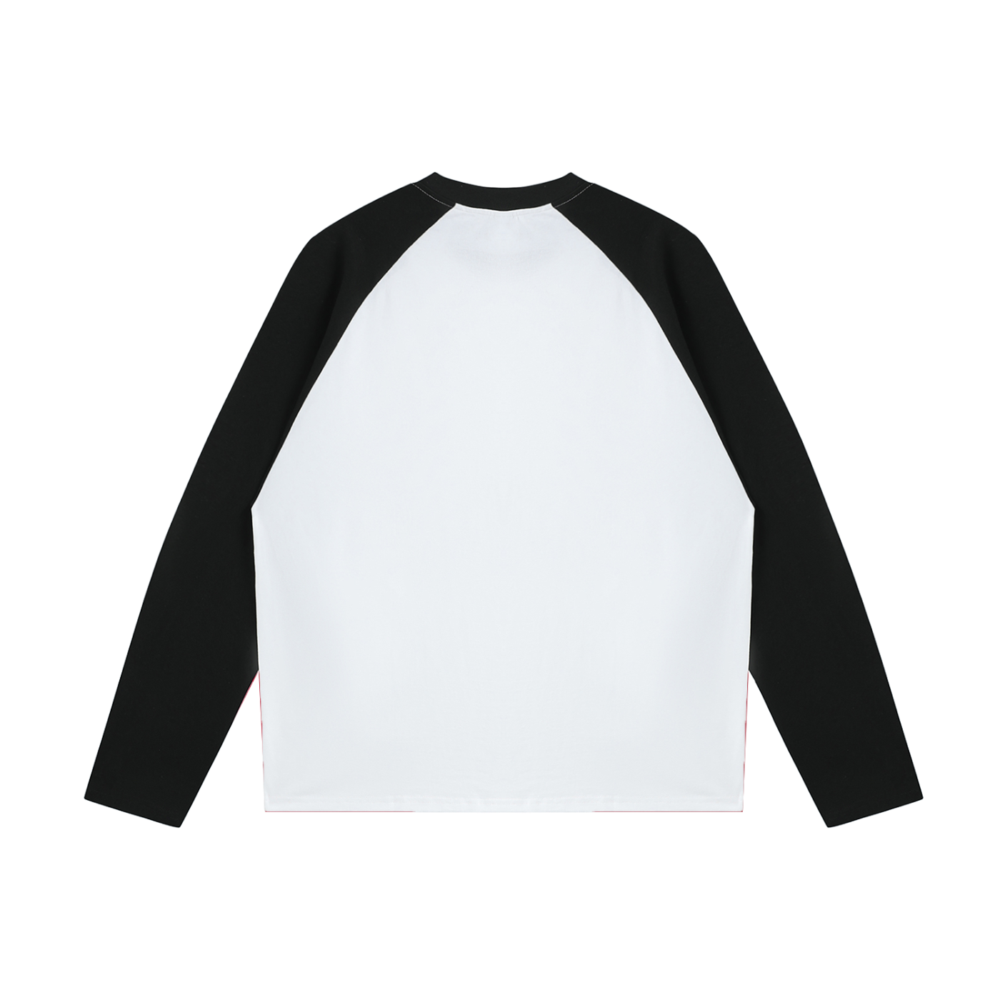 JacquardStudios Club Raglan Long Sleeve in White with Black, alternate view