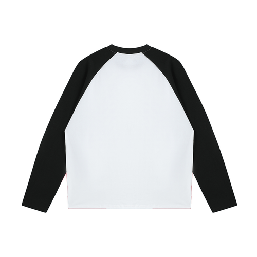 JacquardStudios Club Raglan Long Sleeve in White with Black, alternate view