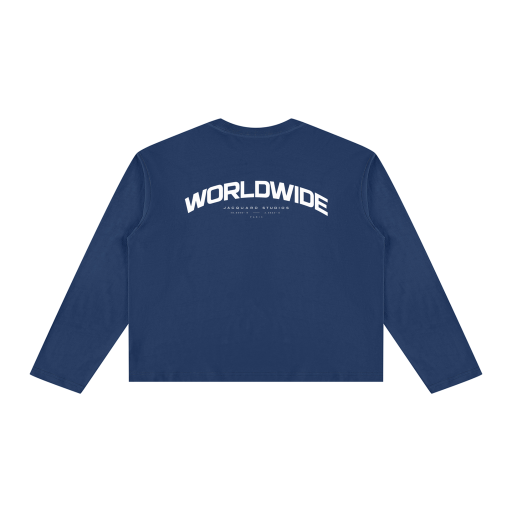 JacquardStudios Worldwide Longsleeve in Navy Blue, alternate view