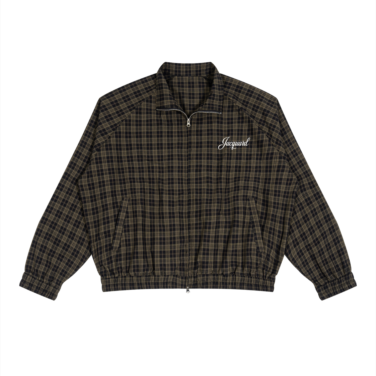 Jacket of the JacquardStudios Plaid Tracksuit in Black Plaid