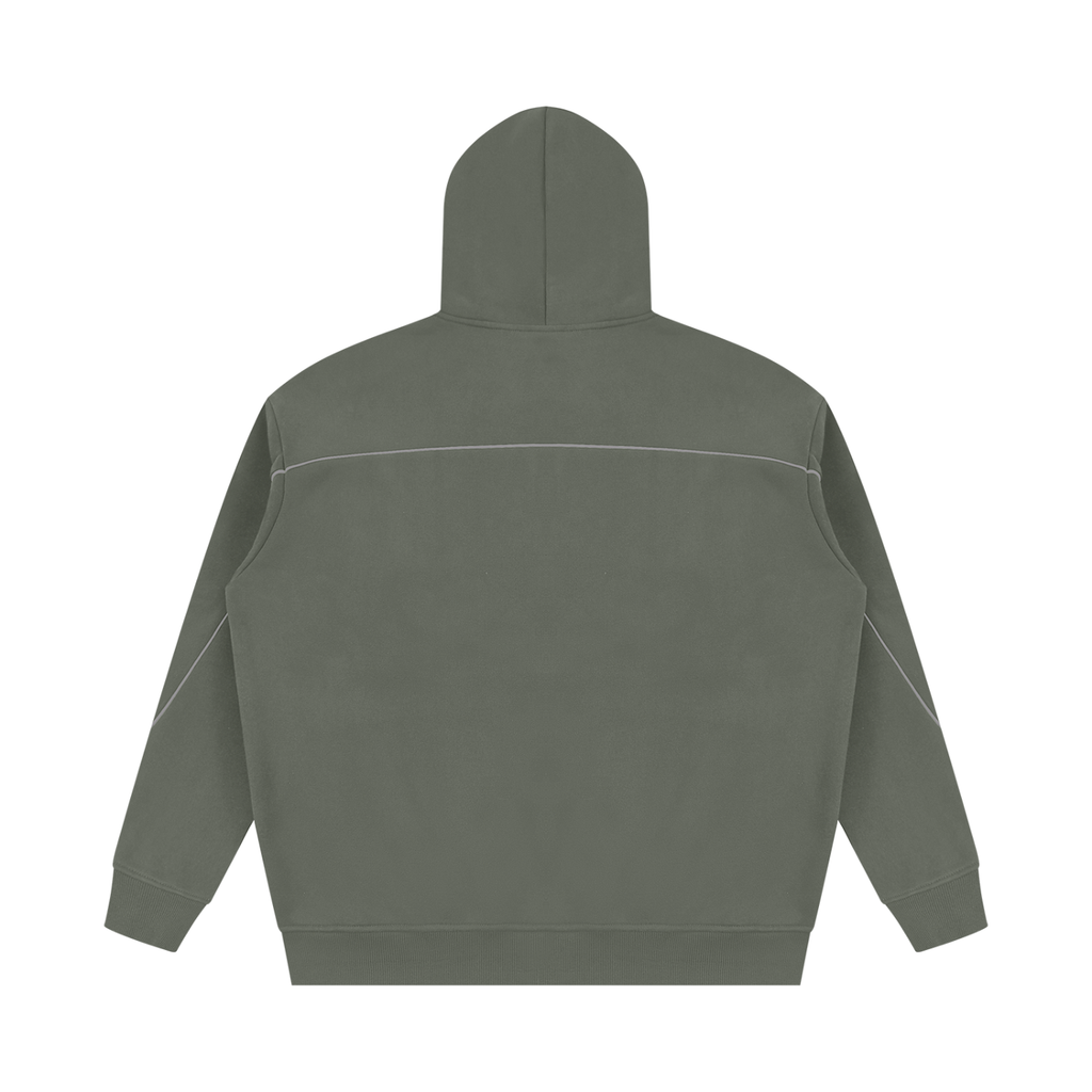 Hoodie of the JacquardStudios Piping Fleece Tracksuit in Medium Gray, alternate view