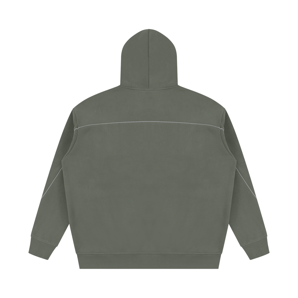Hoodie of the JacquardStudios Piping Fleece Tracksuit in Medium Gray, alternate view