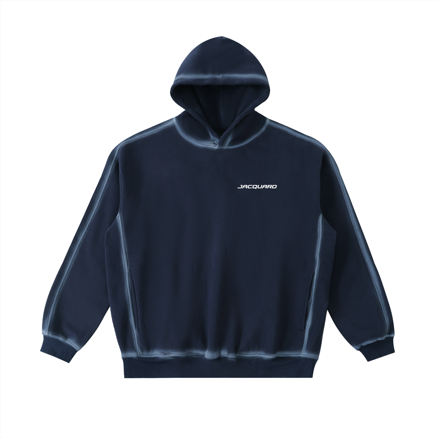 JacquardStudios Sunfaded Edge Fleece Hoodie in Washed Blue