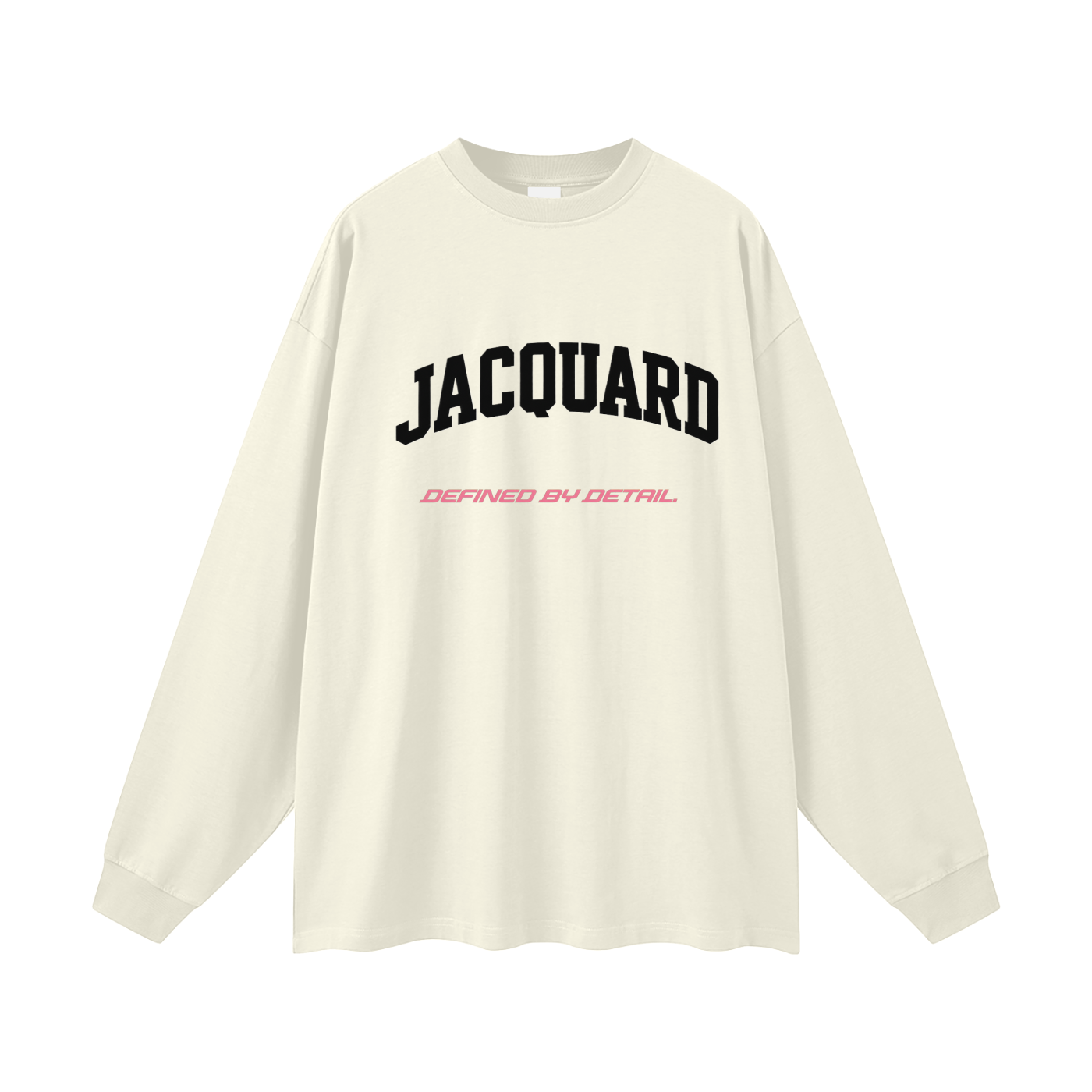 JacquardStudios Defined Oversized Unisex Long Sleeve in Milk Tea