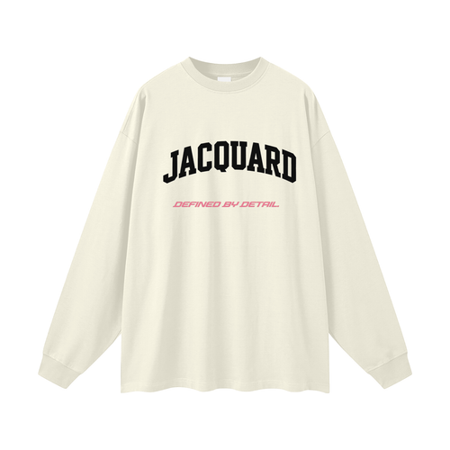 JacquardStudios Defined Oversized Unisex Long Sleeve in Milk Tea