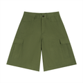 JacquardStudios Unisex Woven Cargo Shorts in Army Green