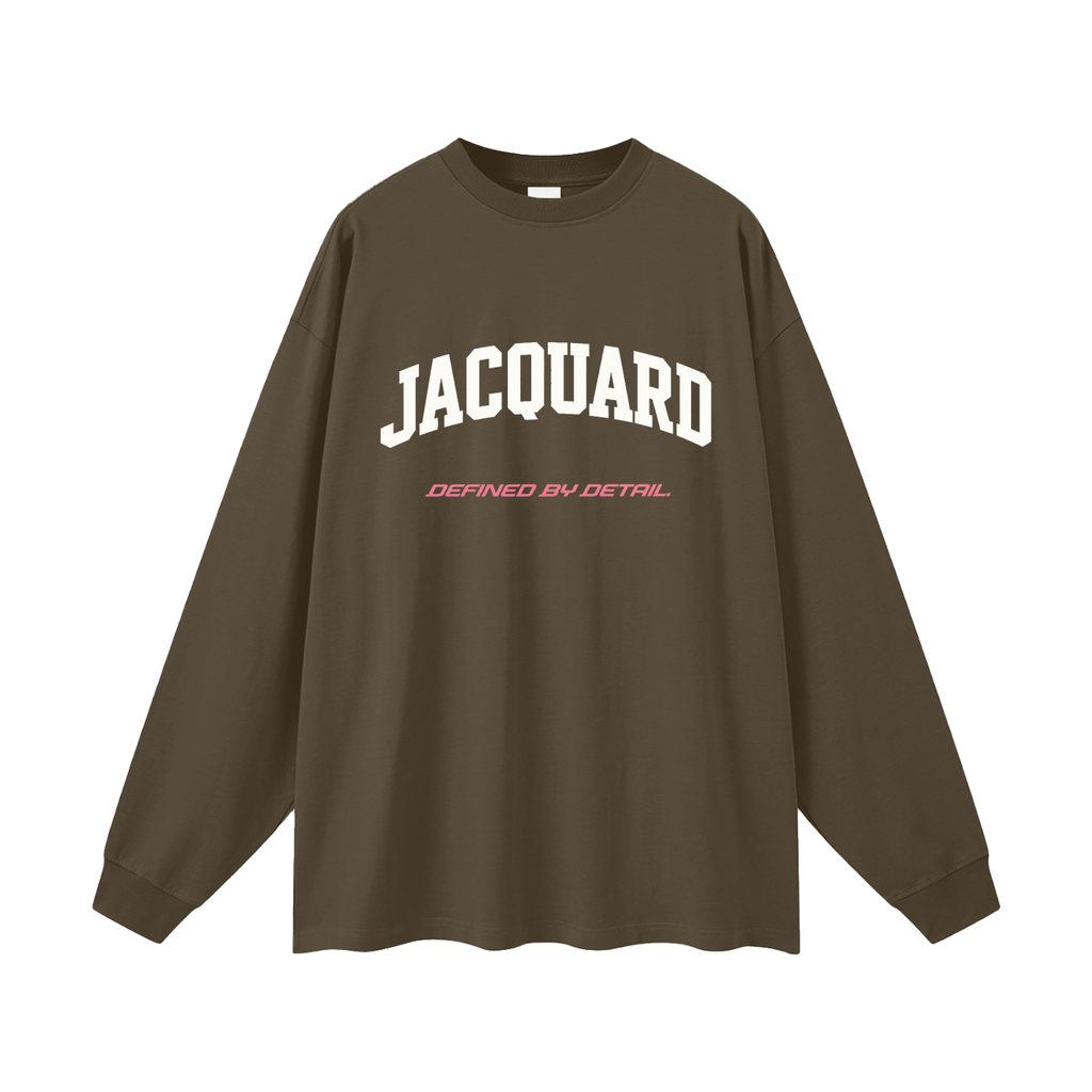 JacquardStudios Defined Oversized Unisex Long Sleeve in Brown