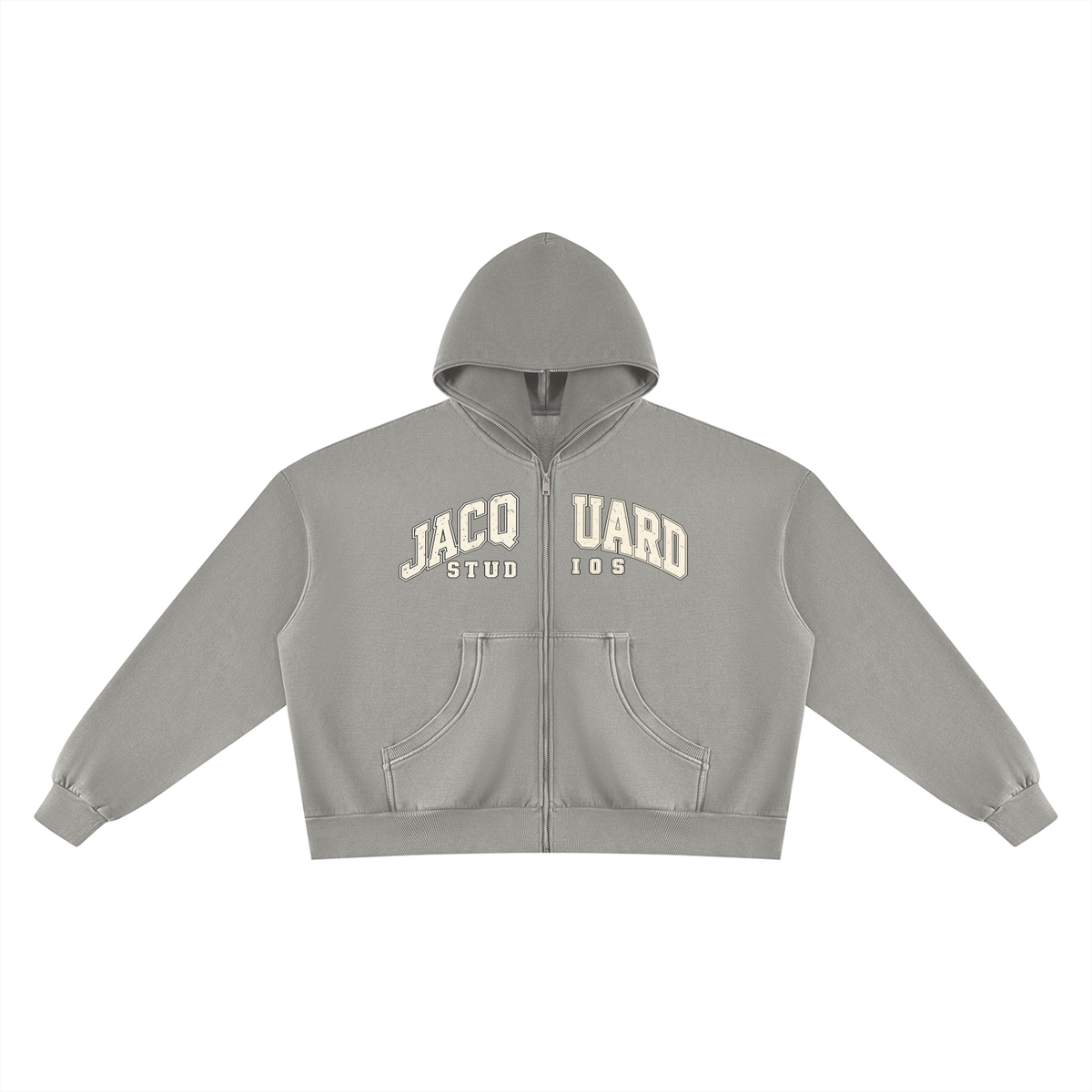 Hoodie of the JacquardStudios Wash Fleece Tracksuit in Medium Gray