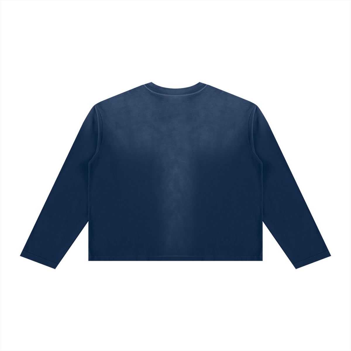 JacquardStudios Classic Unisex Sunfade Boxy Long Sleeve in Navy Blue, alternate view
