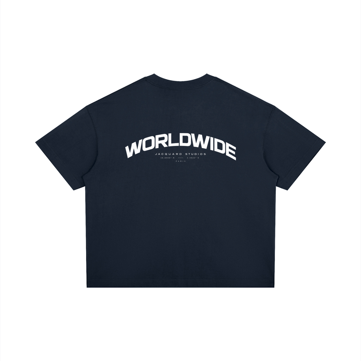 JacquardStudios Worldwide T-Shirt in Navy Blue, alternate view