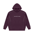 JacquardStudios Unisex Oversized Piping Fleece Hoodie in Plum Purple