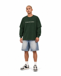 JacquardStudios Unisex Layered Oversized Long Sleeve in Dark Green