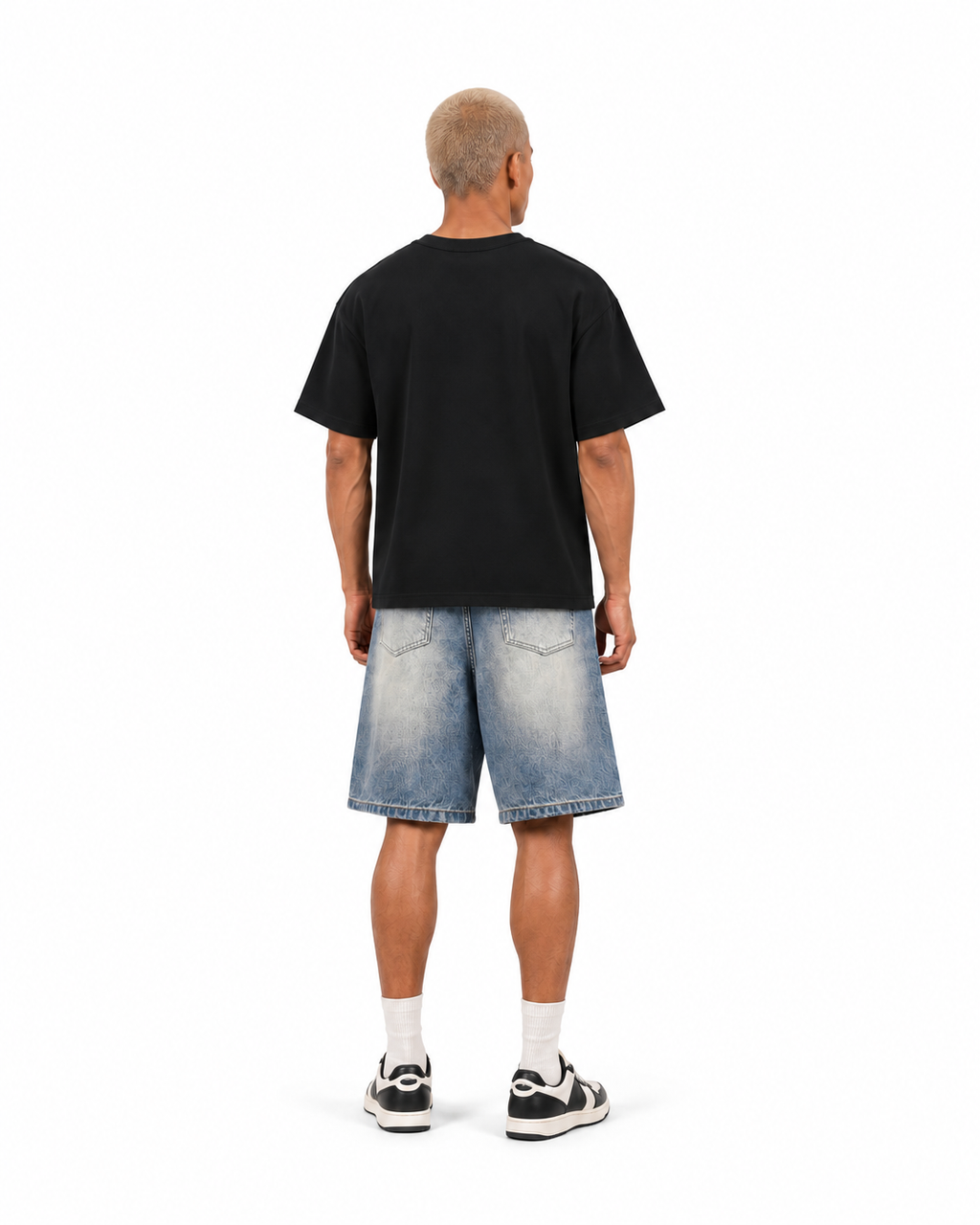 JacquardStudios Unisex Logo Heavyweight Oversized T-Shirt in Black, alternate view