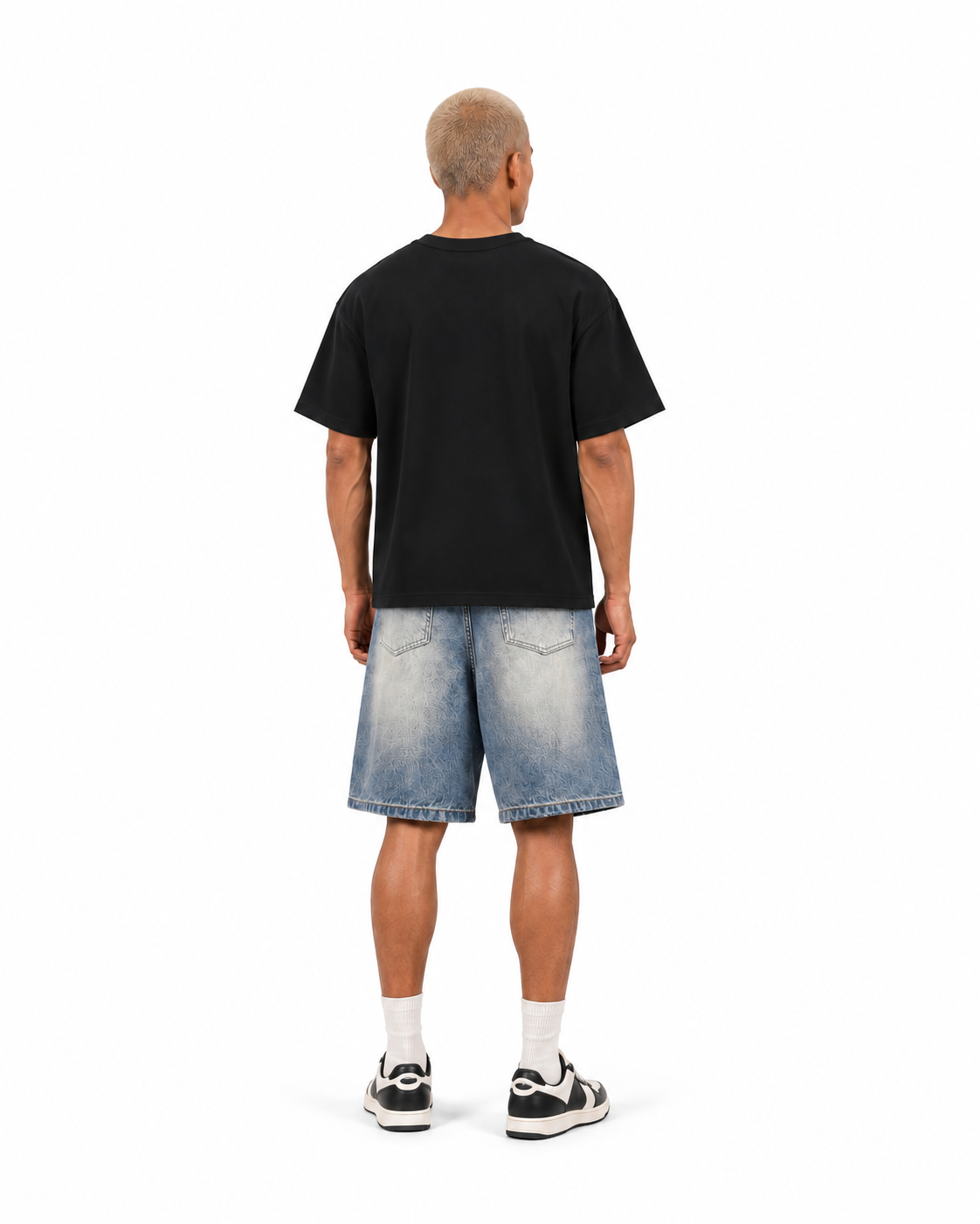 JacquardStudios Unisex Logo Heavyweight Oversized T-Shirt in Black, alternate view