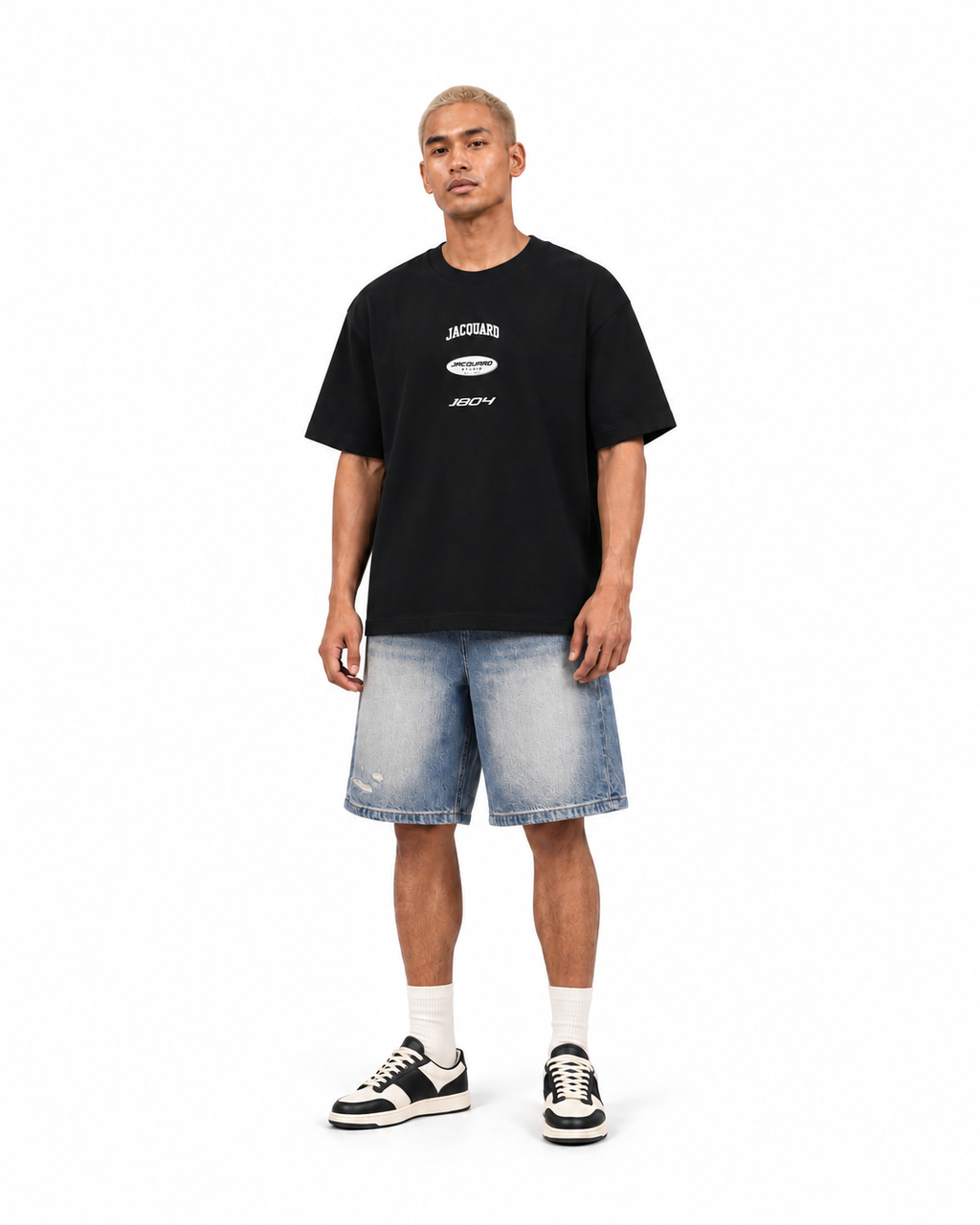 JacquardStudios Unisex Logo Heavyweight Oversized T-Shirt in Black